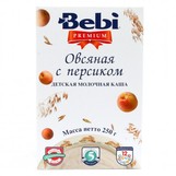 Bebi Prem каша молочн овсяная с персиком с 5мес 250гр