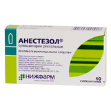 Анестезол супп рект №10(Анестезин, висмута субгаллат, левоментол, цинка оксид)